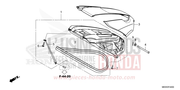COUVERCLE BAGAGES von NC750X DCT MAT BALLISTIC BLACK METALLIC (NHA86) von 2021